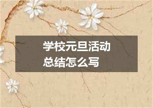 学校元旦活动总结怎么写