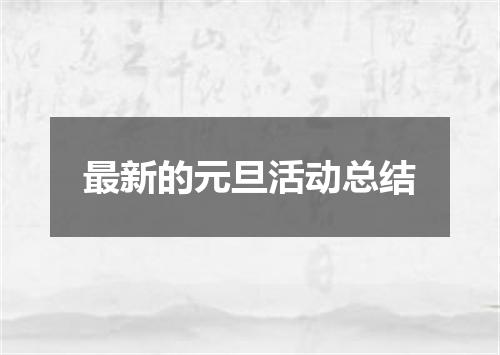 最新的元旦活动总结