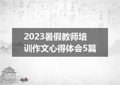 2023暑假教师培训作文心得体会5篇