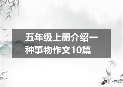 五年级上册介绍一种事物作文10篇
