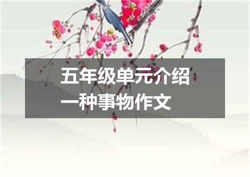 五年级单元介绍一种事物作文