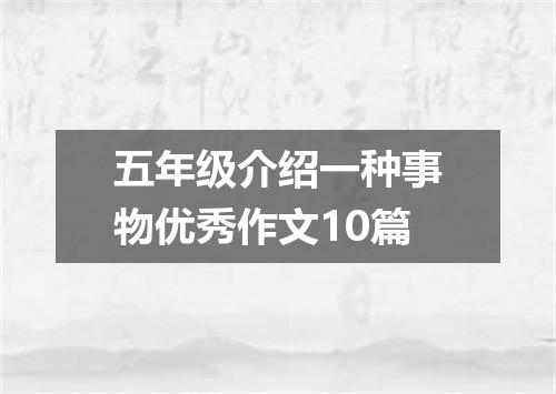 五年级介绍一种事物优秀作文10篇