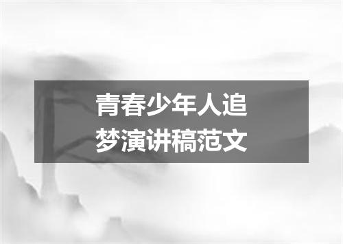 青春少年人追梦演讲稿范文