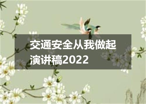 交通安全从我做起演讲稿2022