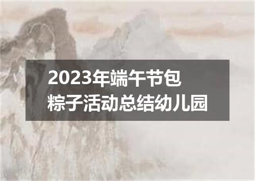 2023年端午节包粽子活动总结幼儿园