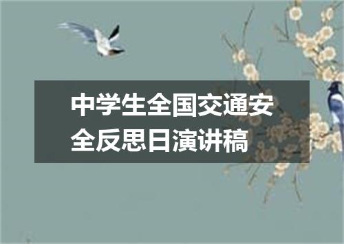 中学生全国交通安全反思日演讲稿