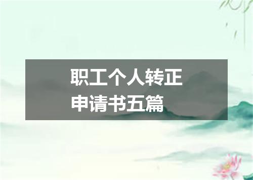 职工个人转正申请书五篇