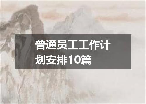 普通员工工作计划安排10篇