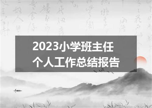 2023小学班主任个人工作总结报告