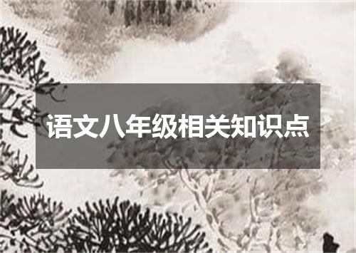 语文八年级相关知识点