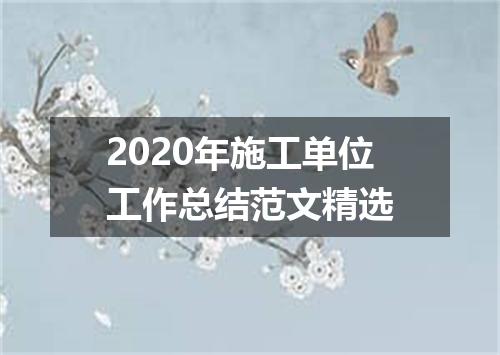 2020年施工单位工作总结范文精选