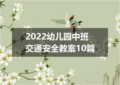 2022幼儿园中班交通安全教案10篇