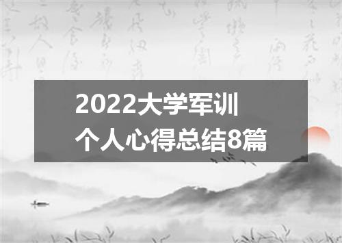 2022大学军训个人心得总结8篇