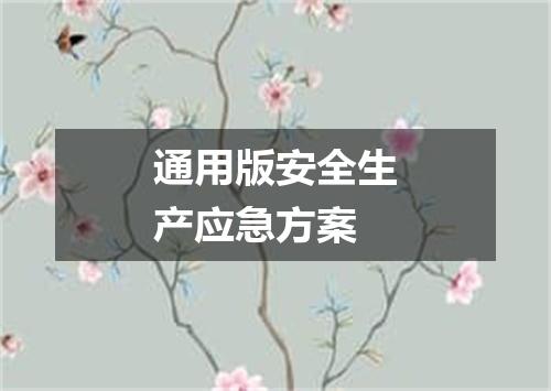 通用版安全生产应急方案