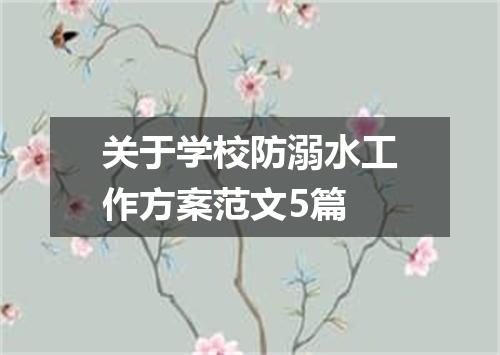 关于学校防溺水工作方案范文5篇