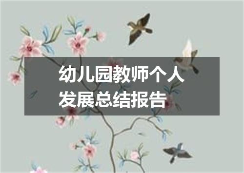 幼儿园教师个人发展总结报告