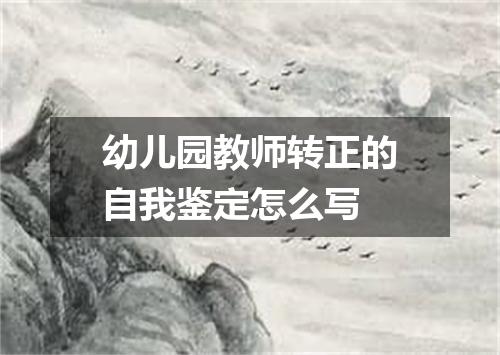 幼儿园教师转正的自我鉴定怎么写