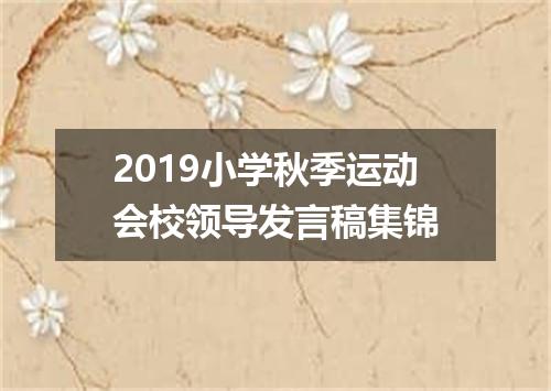 2019小学秋季运动会校领导发言稿集锦