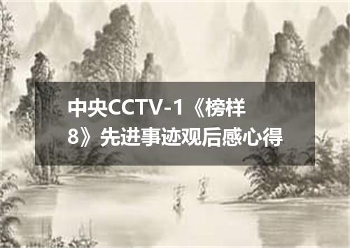 中央CCTV-1《榜样8》先进事迹观后感心得