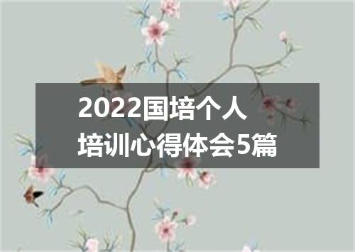 2022国培个人培训心得体会5篇