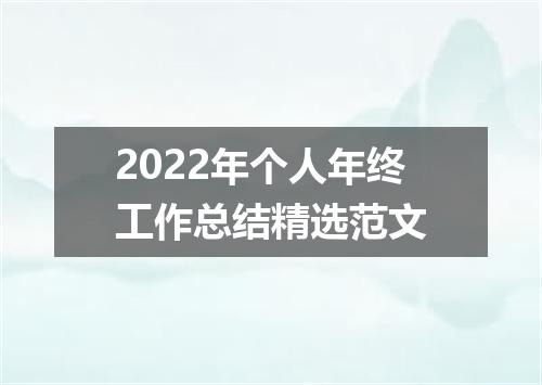 2022年个人年终工作总结精选范文