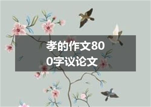 孝的作文800字议论文
