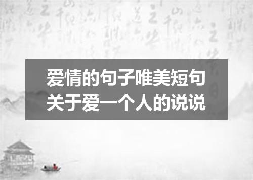 爱情的句子唯美短句关于爱一个人的说说