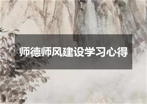 师德师风建设学习心得