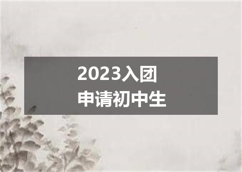 2023入团申请初中生