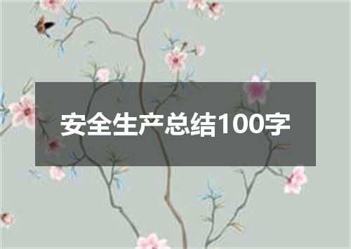 安全生产总结100字