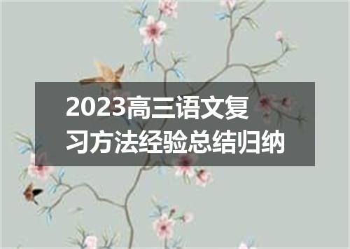 2023高三语文复习方法经验总结归纳