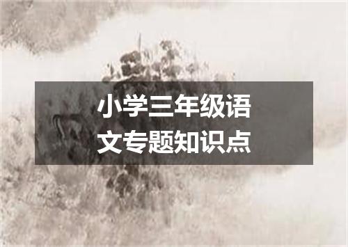小学三年级语文专题知识点