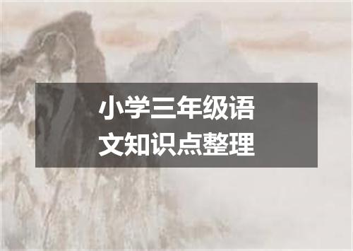 小学三年级语文知识点整理