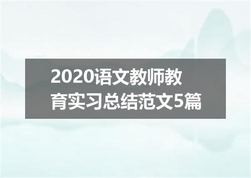 2020语文教师教育实习总结范文5篇