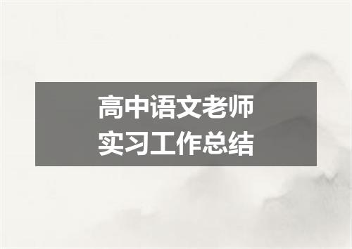 高中语文老师实习工作总结