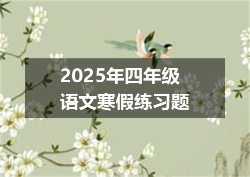 2025年四年级语文寒假练习题
