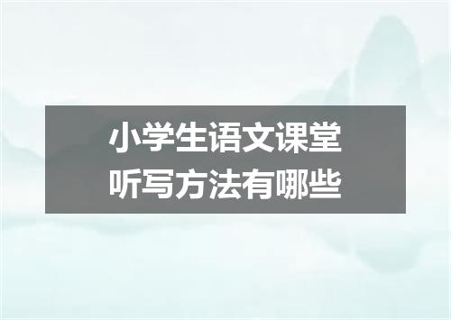 小学生语文课堂听写方法有哪些