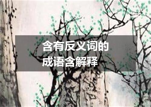 含有反义词的成语含解释