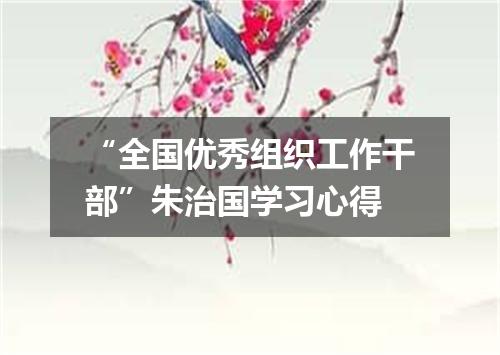 “全国优秀组织工作干部”朱治国学习心得