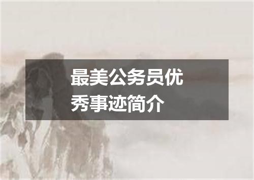 最美公务员优秀事迹简介