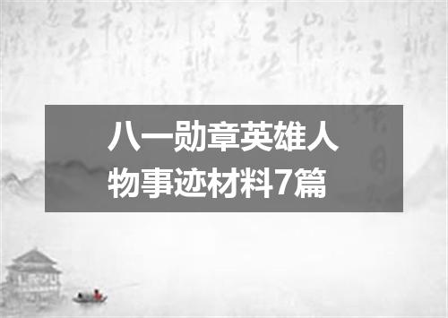 八一勋章英雄人物事迹材料7篇