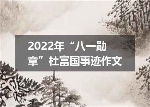 2022年“八一勋章”杜富国事迹作文