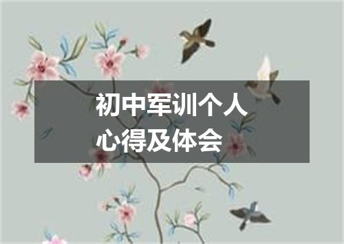 初中军训个人心得及体会