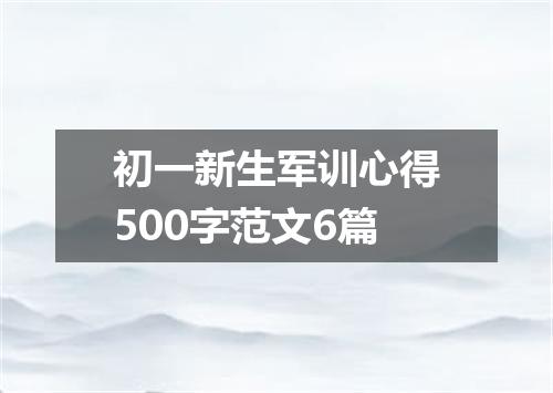 初一新生军训心得500字范文6篇