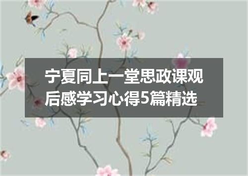 宁夏同上一堂思政课观后感学习心得5篇精选
