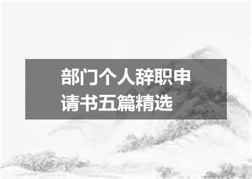 部门个人辞职申请书五篇精选