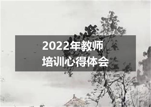 2022年教师培训心得体会