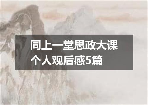 同上一堂思政大课个人观后感5篇
