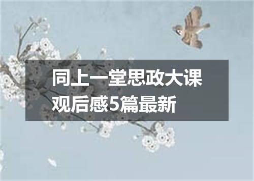 同上一堂思政大课观后感5篇最新