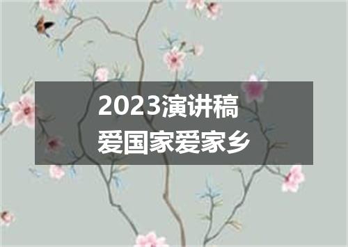 2023演讲稿爱国家爱家乡